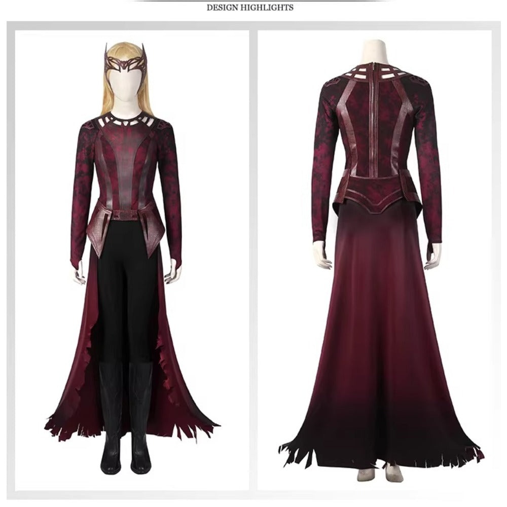 Scarlet Witch Wanda Darkhold Costume Doctor Strange Multiverse of Madness Cosplay Outfit for Halloween - Halloweez