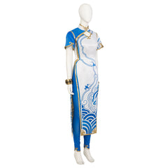 Halloweez Chun-Li Cosplay Jumpsuit with Cheongsam Inspired from Street Fighter