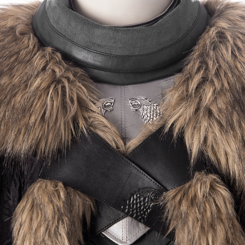 Game of Thrones Season 8 Jon Snow Cosplay Costume, A Song of Ice and Fire Same Style Medieval Outfit for Men - Halloweez