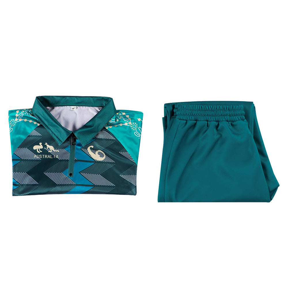 2024 New Breakdance Costume Australian Rugby Team Uniform for Stage Performance