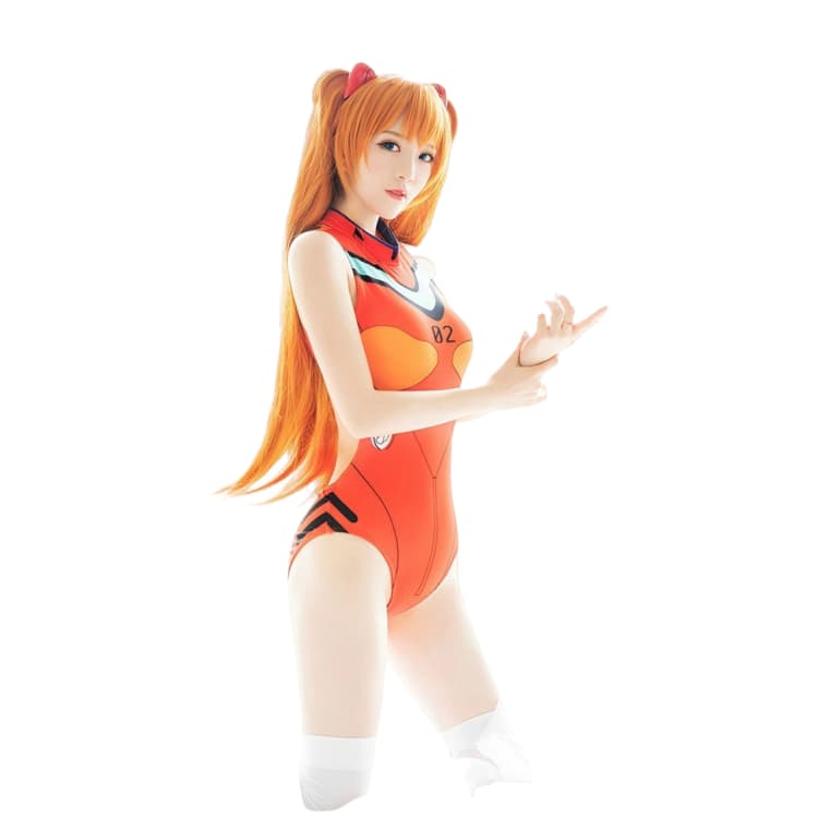 Overwatch D.Va Neon Genesis Evangelion Asuka Rei School Swimsuit Cosplay
