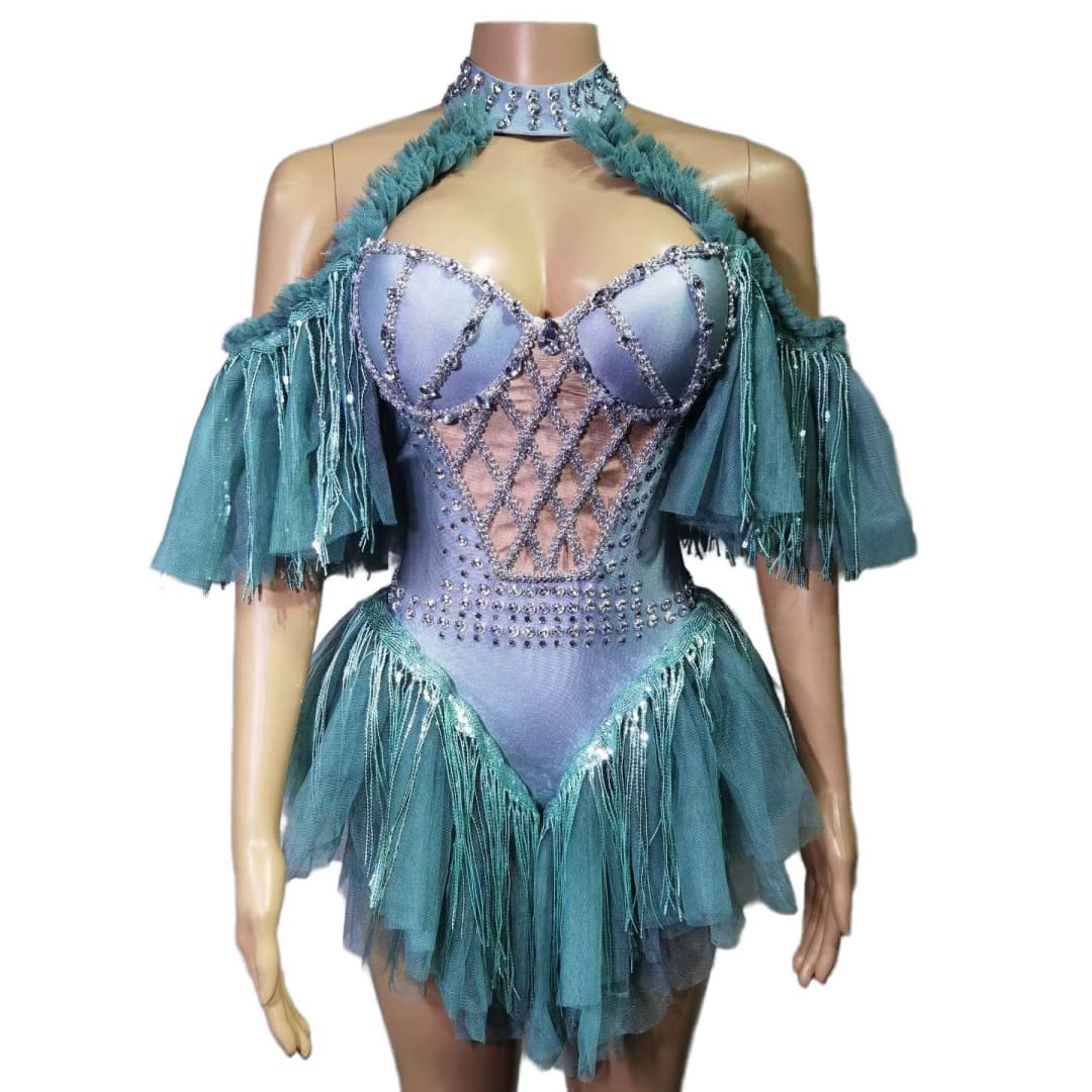 Golden Sequin Masquerade Dress - Mechanical Style Stage Performance Costume for Women's Party, Cosplay, and Photo Shoots - Halloweez