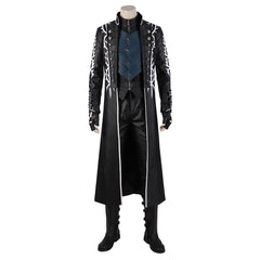 Devil May Cry 5 Vergil Cosplay Trench Coat, Men Full Set Halloween Cosplay Costume for Game Character Outfit - Halloweez