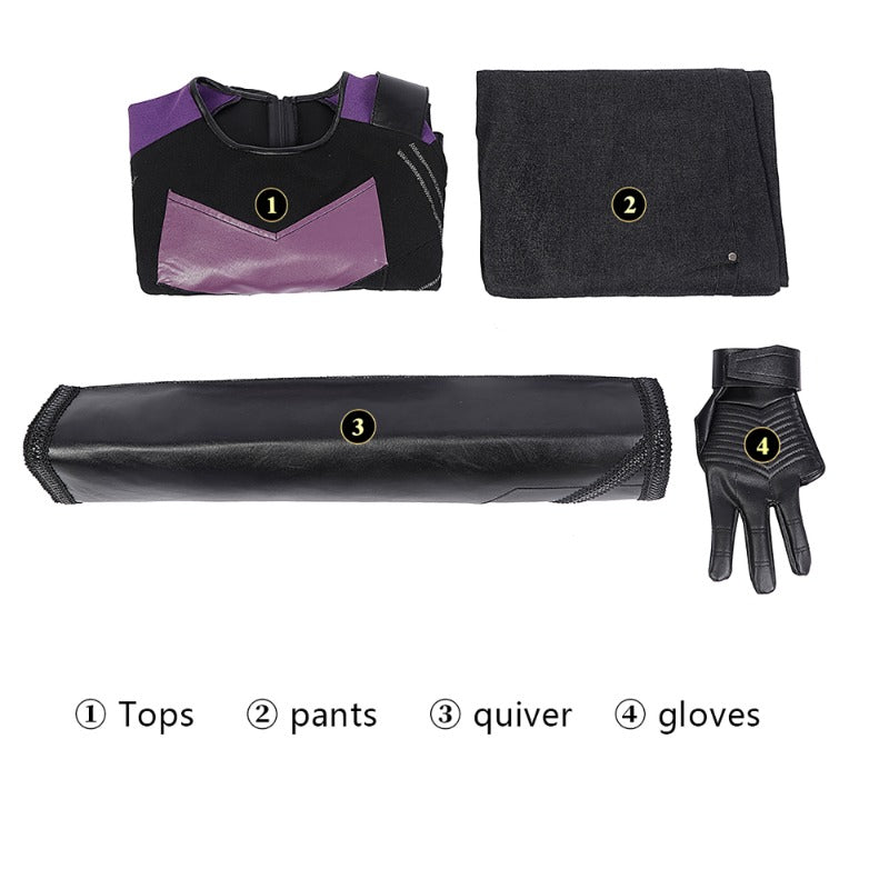 Halloweez Hawkeye Cosplay Costume Full Set with Quiver - Perfect for Halloween and Carnival