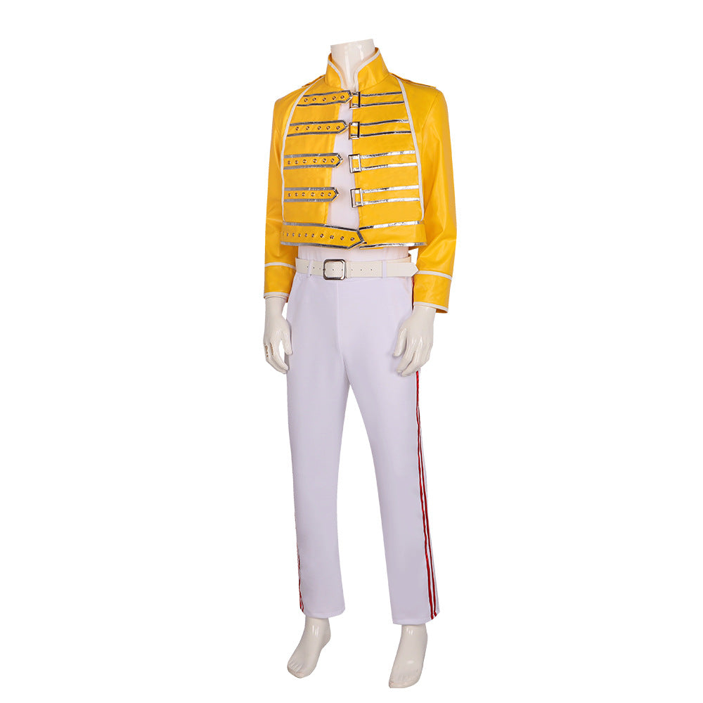 Freddie Mercury Stage Performance Costume for Queen Band Cosplay Halloween Performance Outfit