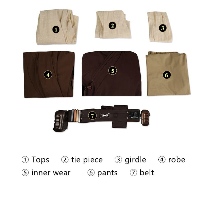 Halloweez Obi-Wan Kenobi Cosplay Costume Full Set - Perfect for Halloween and Parties - Halloweez