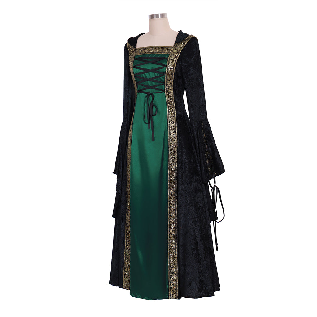 Elegant Halloweez Vintage Medieval Cosplay Costume - Bandage Palace Witch Gothic Dress