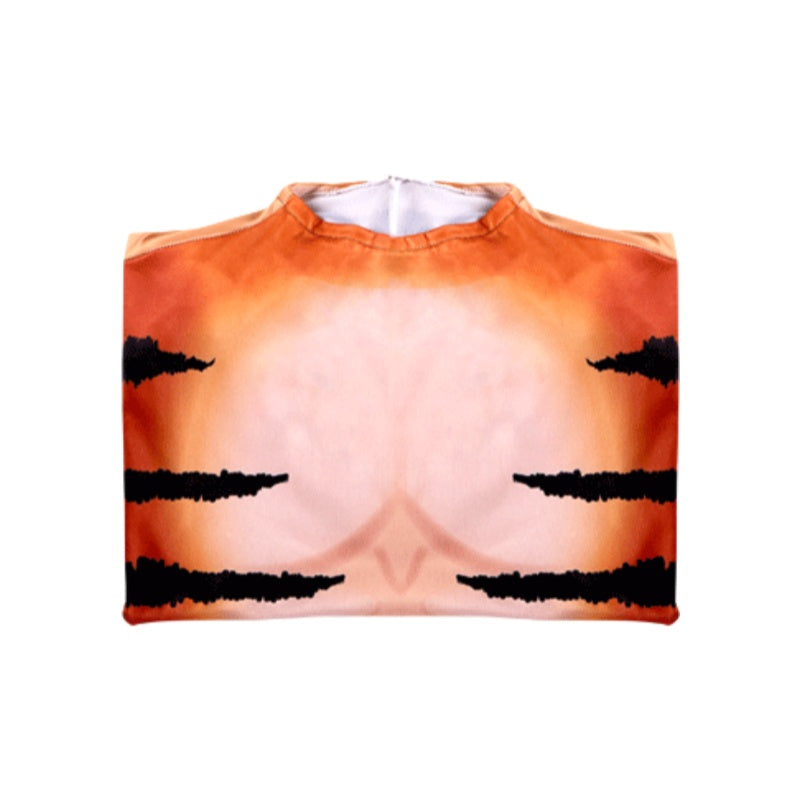 Tiger Pattern Bodysuit Cosplay Stage Performance Costume Halloween Orc Cos Jumpsuit - Halloweez