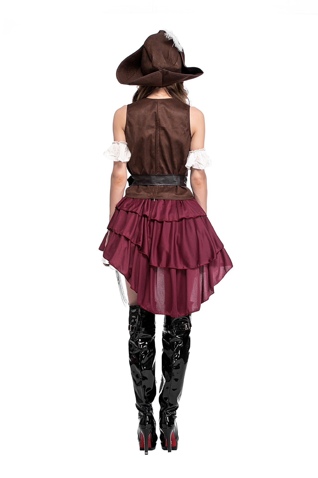 Female Somalia Pirate Costume for Halloween Cosplay and Amazon Game Uniform - Halloweez