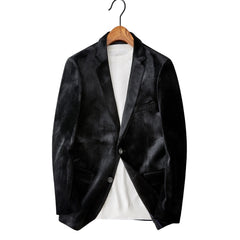 Marvel Venom Plush Velvet Suit Jacket Men's Slim Fit Korean Style Autumn Winter Casual Blazer British Single Suit Trendy Cosplay Costume - Halloweez