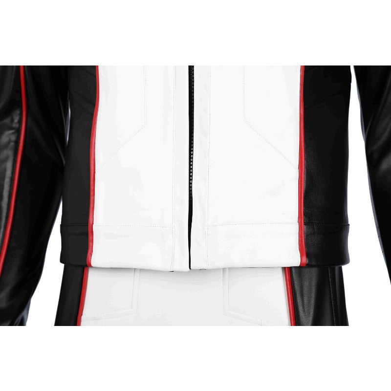 Traje de cosplay de Michael Holt Mister Terrific para Halloween: disfraz de Halloween de cuero blanco de primera calidad