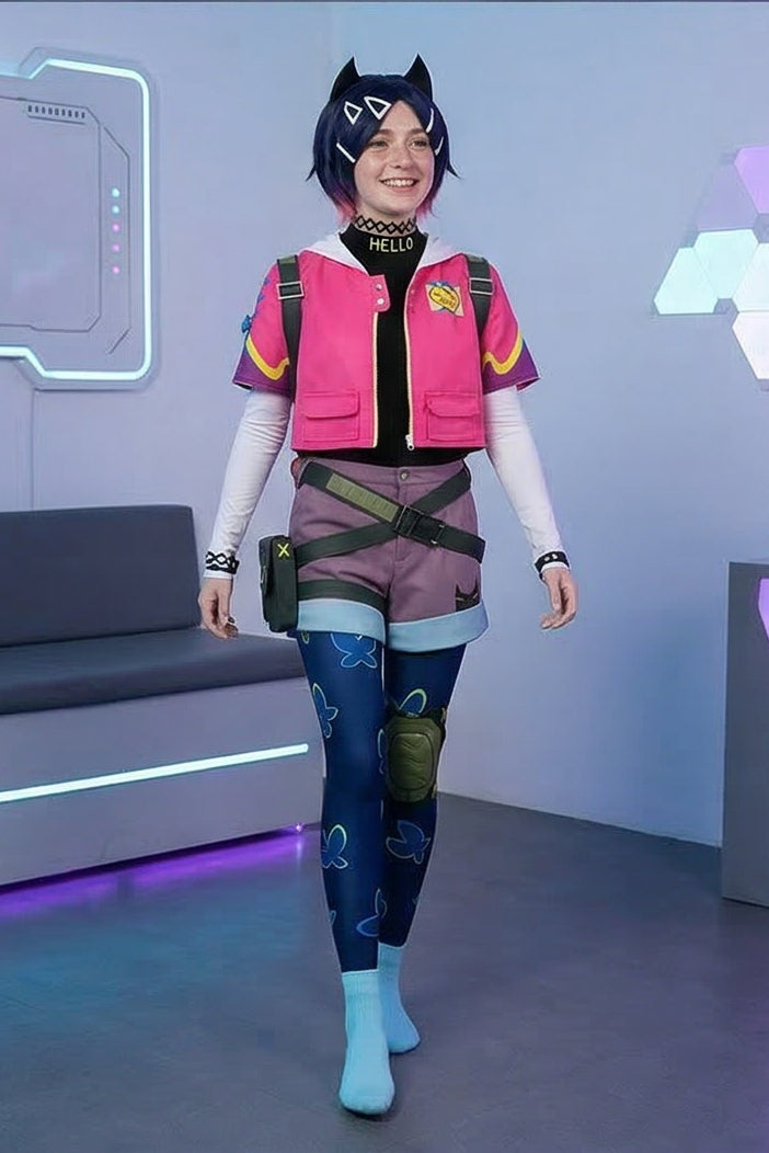 Clove Cosplay Costume: Officially Inspired Pink Coat, Shirt & Pants Set for Valorant Fans - Halloweez