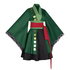 One Piece Roronoa Zoro Gender Swap Cosplay Costume - Anime Lolita Kimono Dress