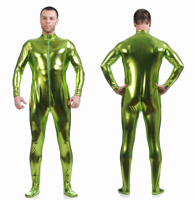 Anime Stage Performance Cosplay Men's Hoodless Glue-Coated Bodysuit Zentai - Halloweez