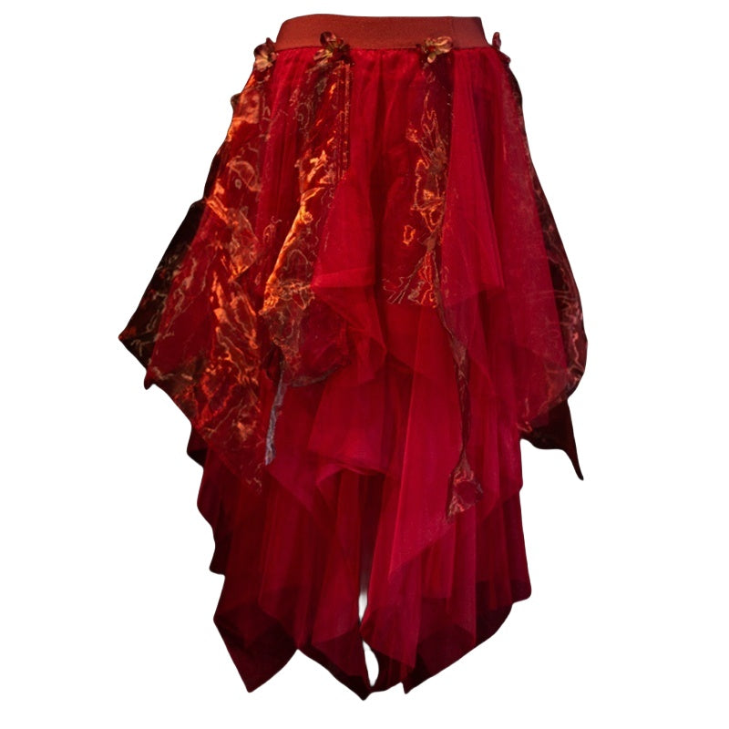 Wabi-Sabi Burnout Corset Vampire Gothic Lolita Skirt Ensemble - Halloweez