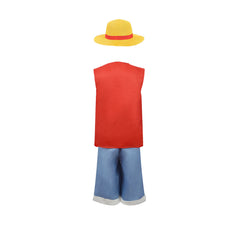 One Piece First Generation Luffy Cosplay Costume - Classic Straw Hat Outfit - Halloweez