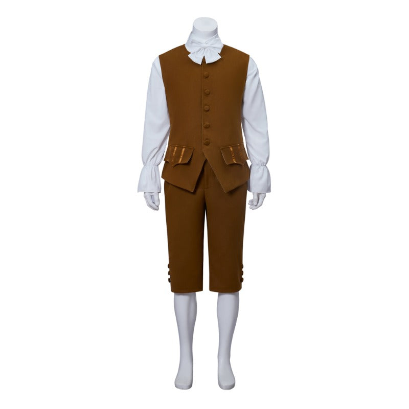 Nueva levita marrón del siglo XVIII: traje de cosplay eduardiano de estilo militar colonial para Halloween