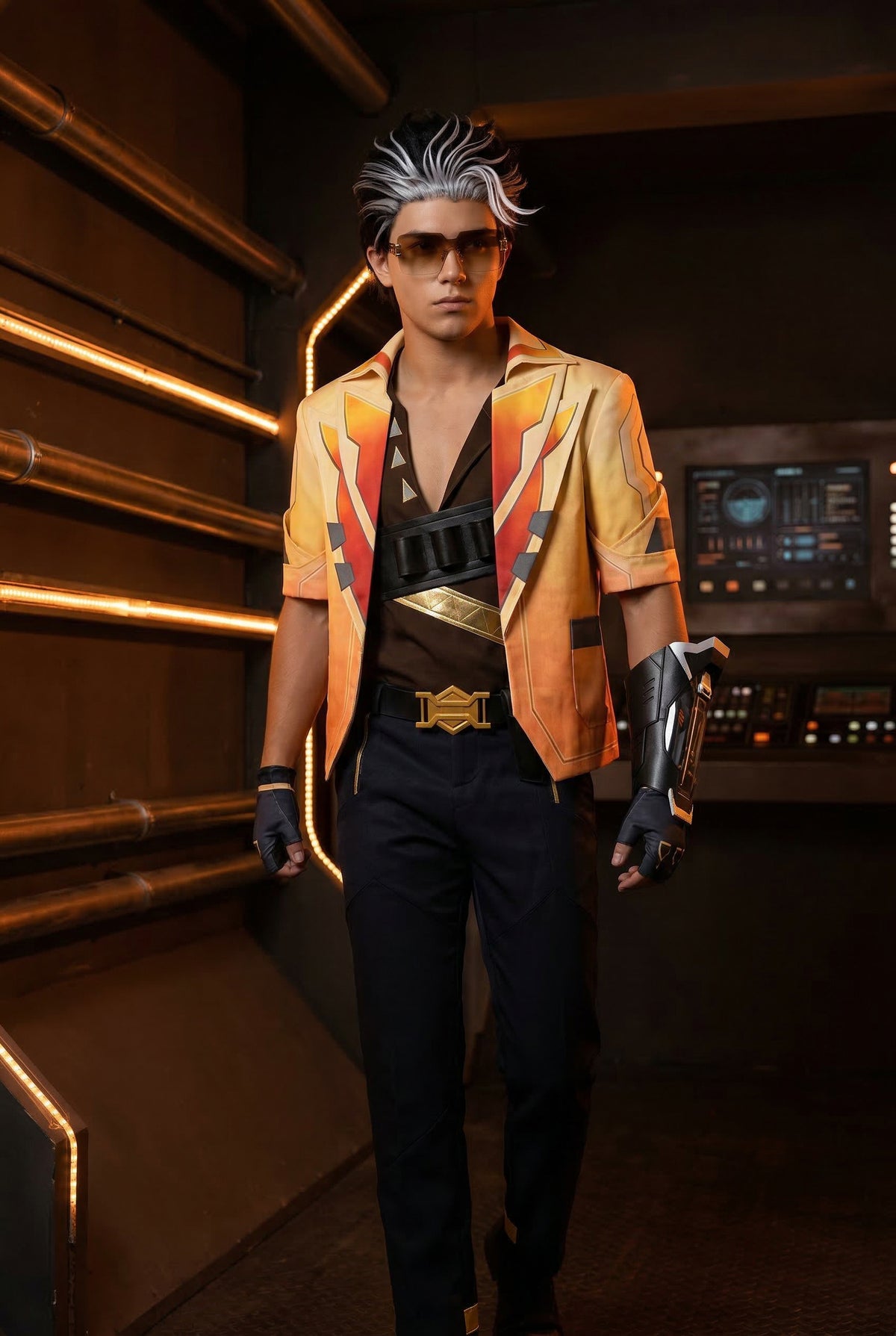 Valorant Neon "Titanfoil" Agent Cosplay Costume Full Set Jumpsuit with Accessories - Halloweez