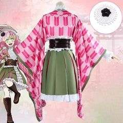 Demon Slayer Kanroji Mitsuri 5th Anniversary Festival Cosplay Costume, Anime Kimetsu no Yaiba Second Stage Cosplay Outfit for Women