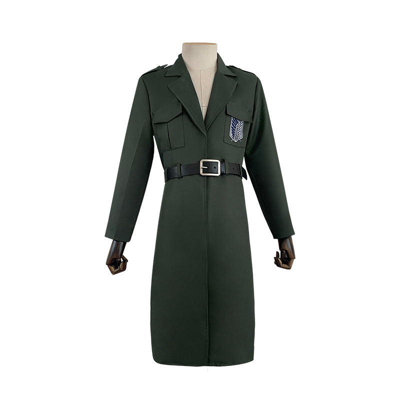 Attack on Titan Survey Corps Cosplay Costume Full Set Military Green Coat Cloak Robe