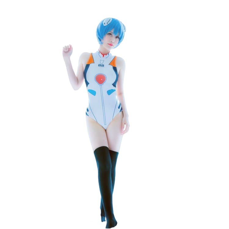 Overwatch D.Va Neon Genesis Evangelion Asuka Rei School Swimsuit Cosplay