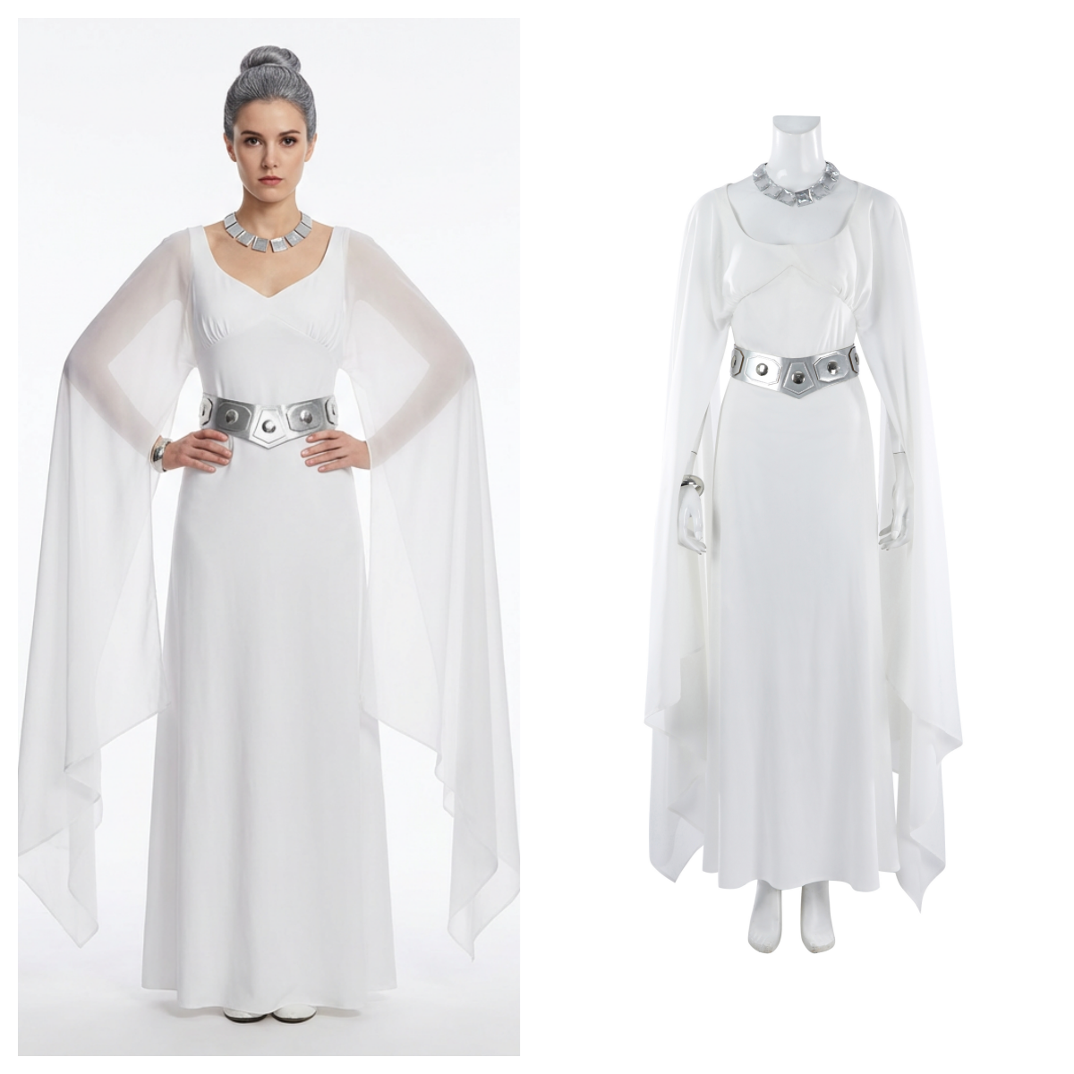 Princess Leia Organa A New Hope White Gown Full Costume Replica for Cosplay