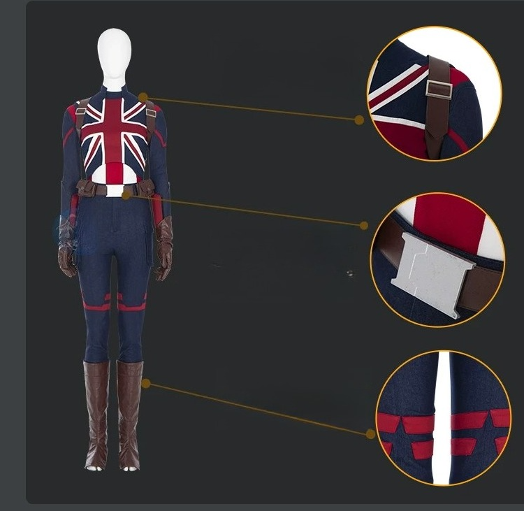 Captain Carter Cosplay Full Set, What If Season 1 Custom Women Costume, Marvel Superhero Cosplay Outfit Custom Made - Halloweez