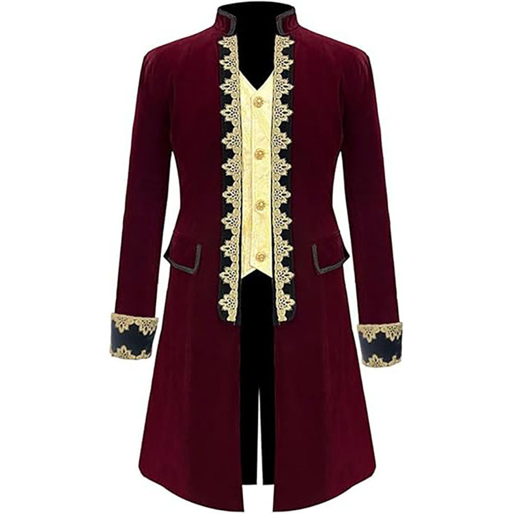 Medieval Steampunk Jacket Coat Gothic Victorian Coat Halloween Retro Tailcoat - Halloweez