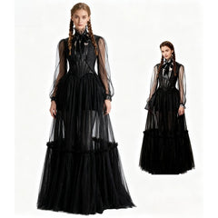 Wednesday Season 2 Inspired Wednesday Addams Black Elegant Evening Gown Dress