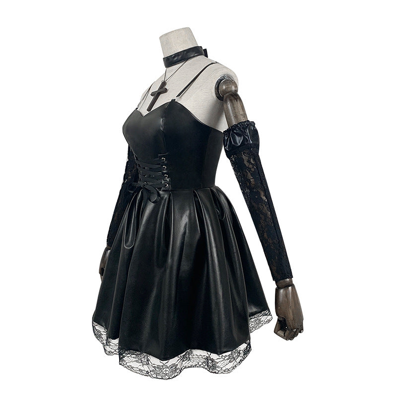 Death Note Misa Amane Black Suspender Skirt Halloween Lolita Dress Set - Cosplay Costume
