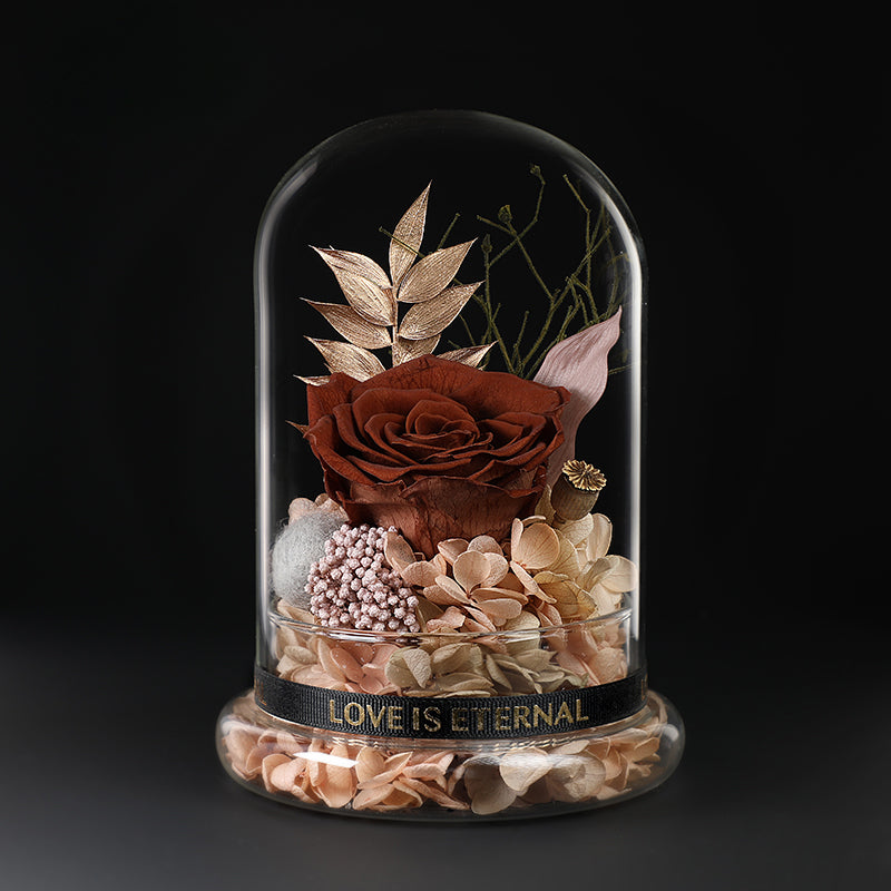 Eternal Love Enchanted Preserved Rose Glass Dome - Halloweez Blue Rose Bouquet for Special Occasions