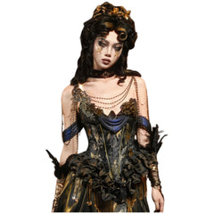 Blood Supply Original Luxurious Gold Fringed Corset Bodice Dress for Halloween Cosplay Party Costume - Halloweez