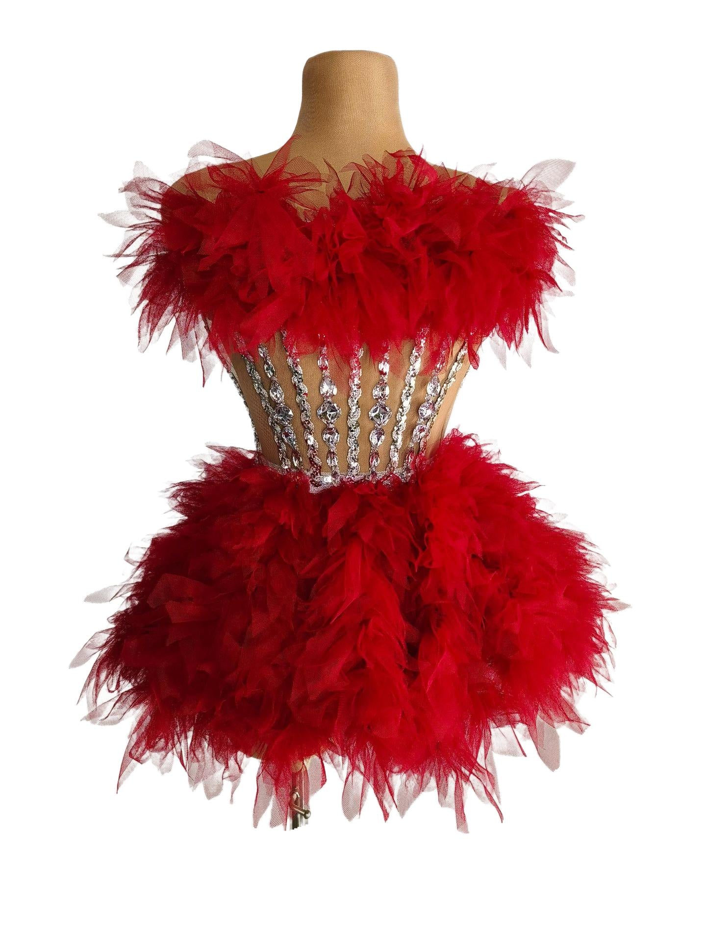 Female Singer Stage Dress Christmas Performance Costume Sexy One Shoulder Mesh Wrap White Party Evening Gown for Women - Halloweez