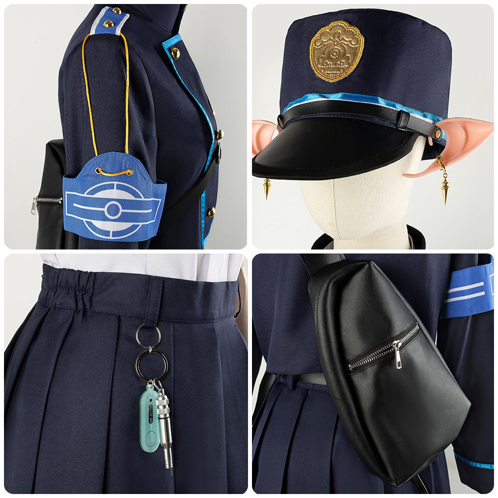 Blue Archive Railway Twins Light Anime Cosplay Court Pleated Skirt Women's Suit - Halloweez