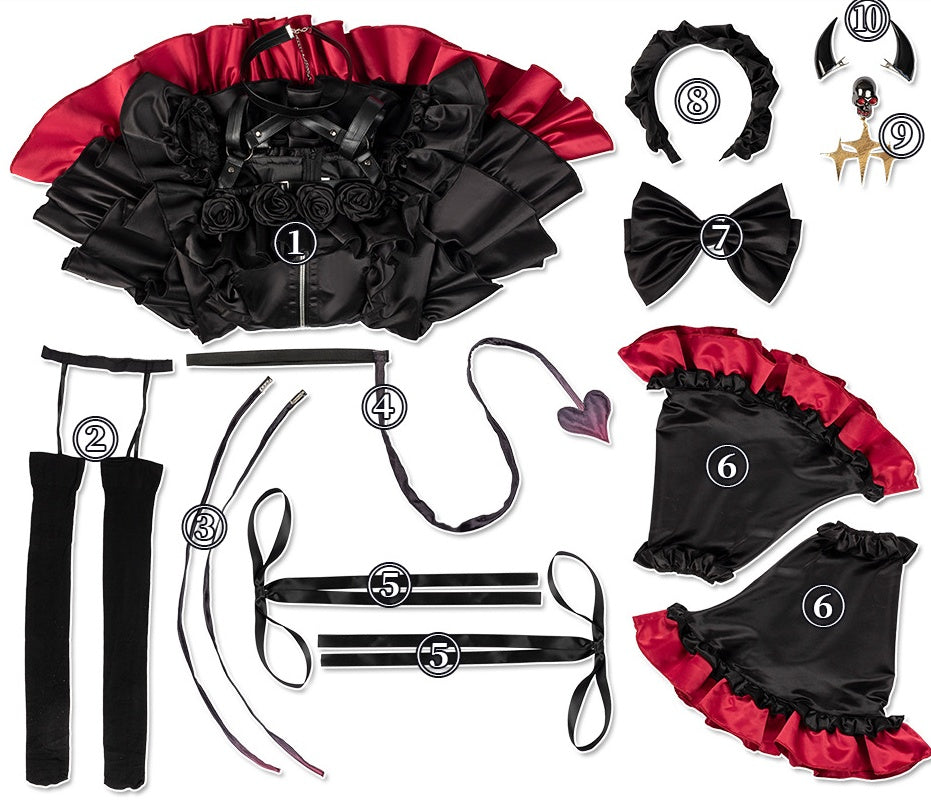 UTAU Kasane Teto Cosplay Costume - Anime Vampire Demon Dress for Halloween - Halloweez