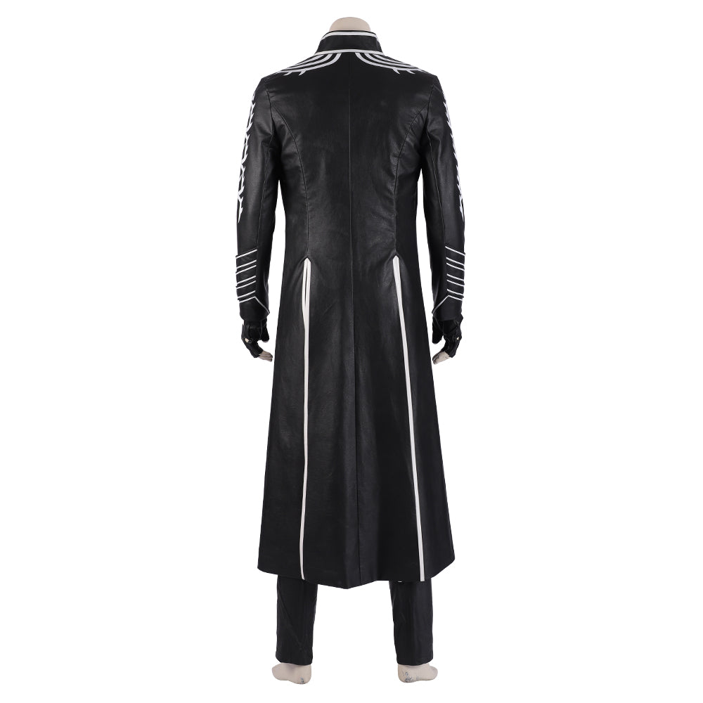 Premium Devil May Cry 5 Vergil Deluxe Cosplay Costume Full Set with Coat and Yamato - Halloweez