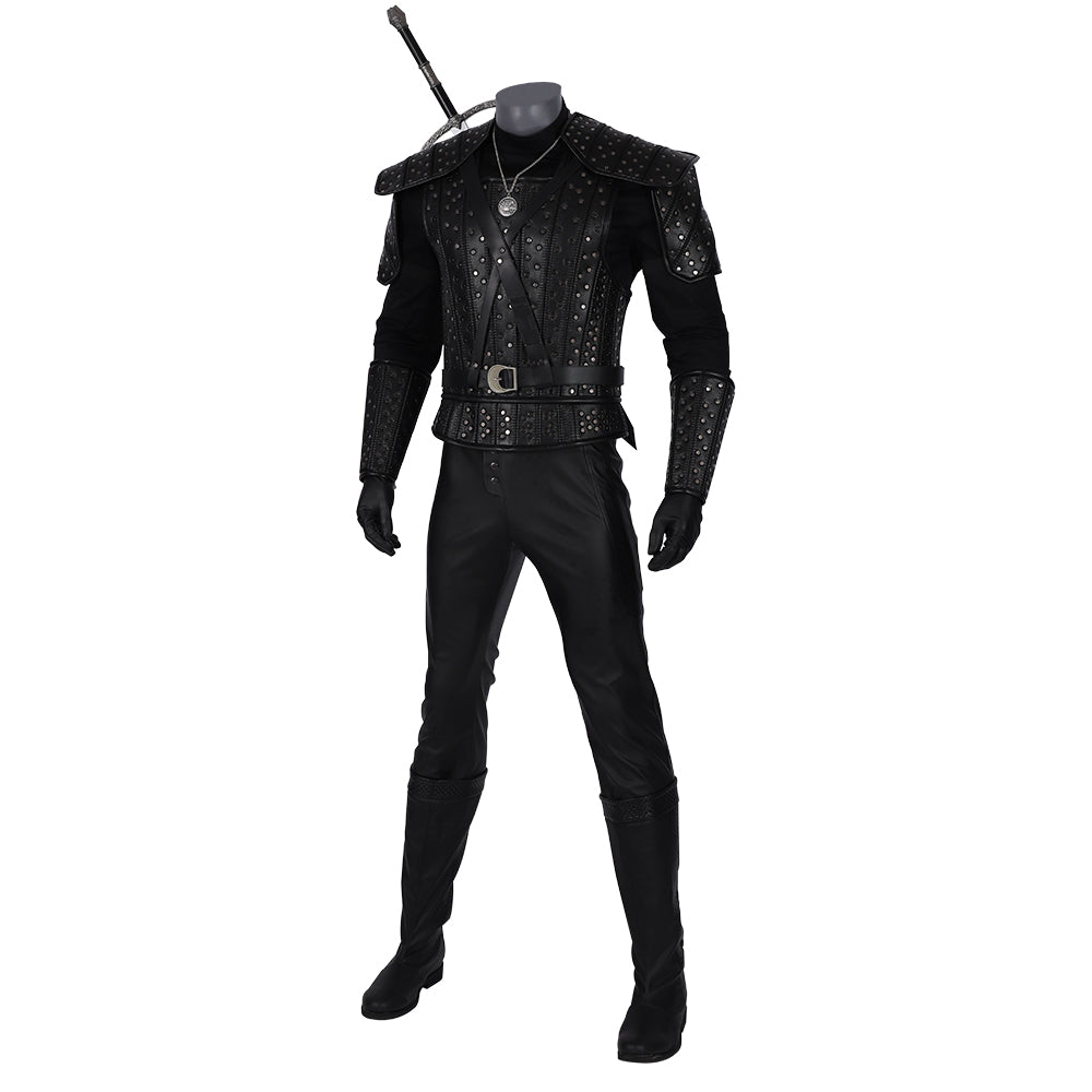 The Witcher 3: Wild Hunt Geralt of Rivia Cosplay Full Set, White Wolf Witcher Hunter Complete Costume for Game Cosplay - Halloweez