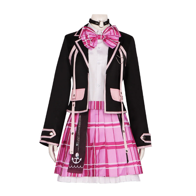 Virtual VTuber Minato Aqua Cosplay School Uniform Lolita J Uniform Student Outfit - Halloweez