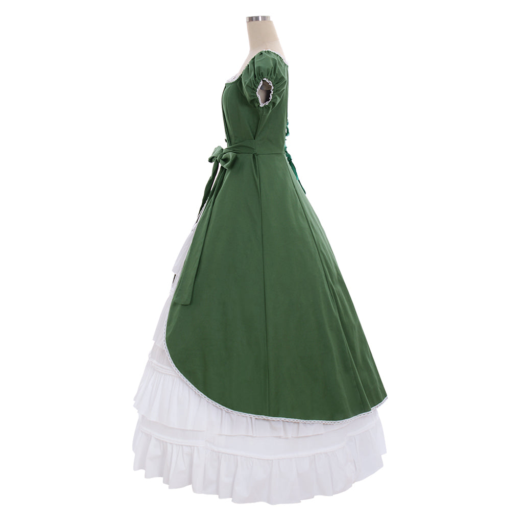 Elegante vestido victoriano de Halloween para mujer: vestido largo estilo rococó para baile de máscaras