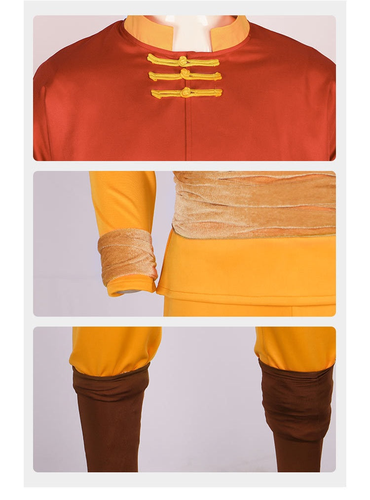 Live-Action Avatar: The Last Airbender Cosplay - Aang Costume for Halloween & Stage Performances - Halloweez