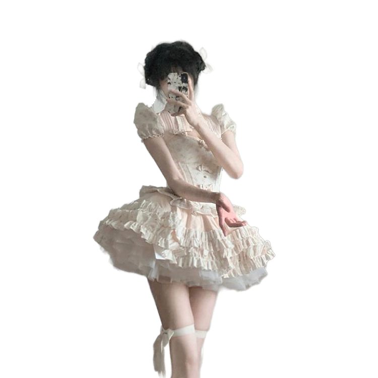 French Pure Desire Sweet Waist Lolita Princess Dress for Adults Birthday Party Cosplay Costume