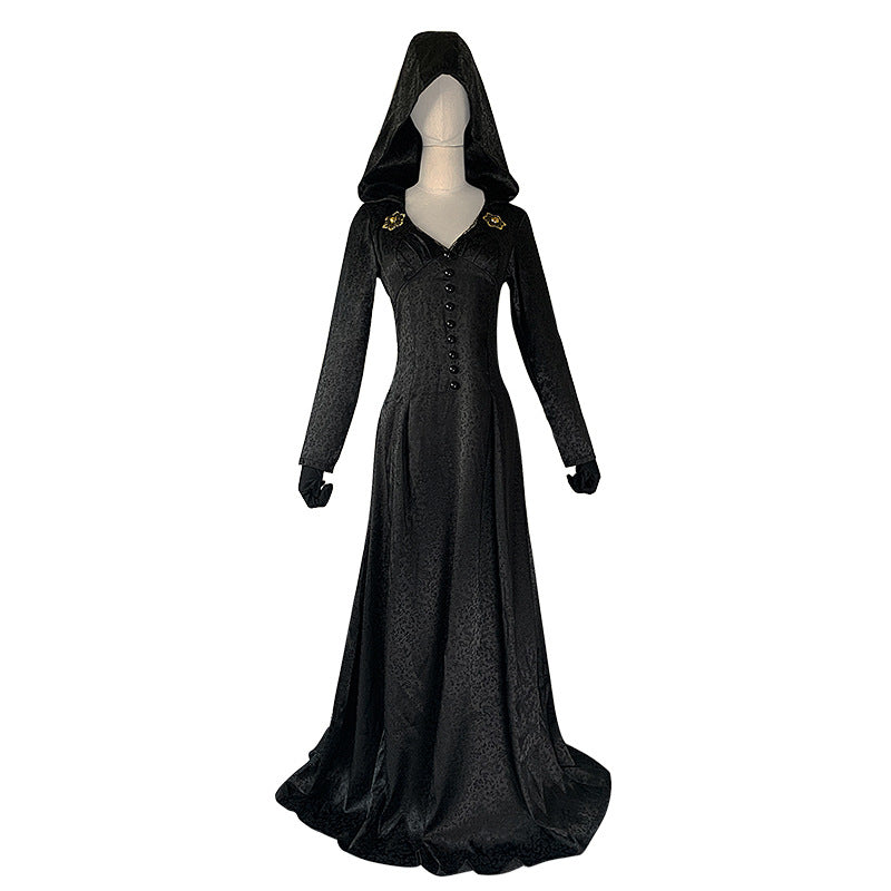 Resident Evil 8 Moth Lady Cosplay Costume - Lady Dimitrescu Long Dress Vampire Halloween Outfit - Halloweez