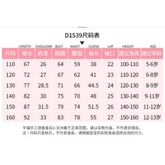 Halloween Dress for Girls Cosplay Addams Family Wednesday Heroine Stripe Fake Two-Piece Princess Dress - Halloweez