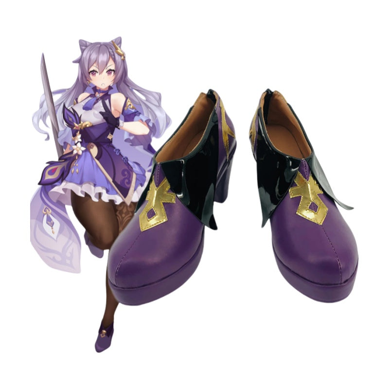 Genshin Impact Keqing Cosplay Shoes - Custom Made for Anime Conventions - Halloweez