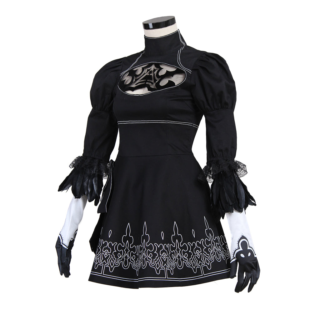 Halloweez Nier Automata Cosplay Costume - Yorha 2B Alluring Outfit | Game Cosplay Collection - Halloweez