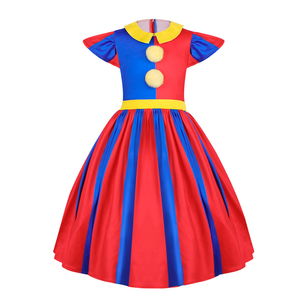 Magical Digital Circus Pomni Cosplay Clown Dress for Halloween and Stage Performance - Halloweez