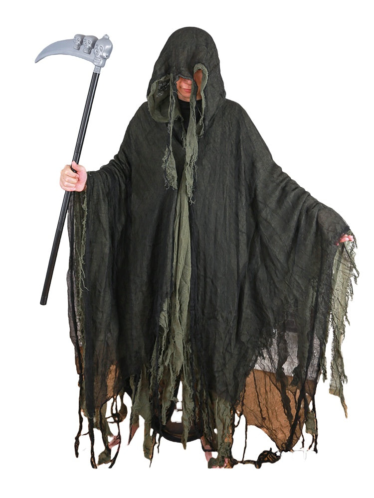 Grim Reaper Witch Cosplay Costume Adult Halloween Cloak Red Death Costume - Halloweez