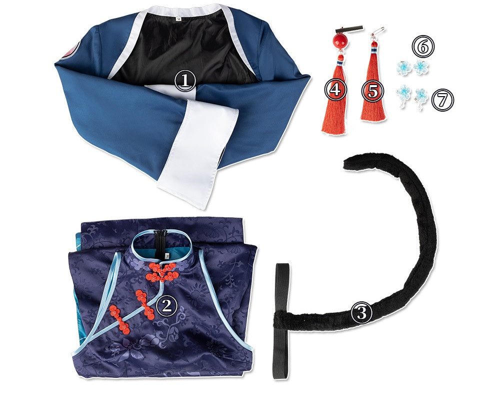 Blue Archive Kaguya Qipao Cosplay Dress - Anime Game Costume - Halloweez