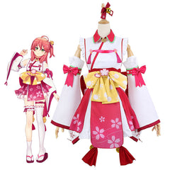 Vtuber Sakura Miko Cosplay Costume Anime Wide Sleeve Kimono Outfit - Halloweez