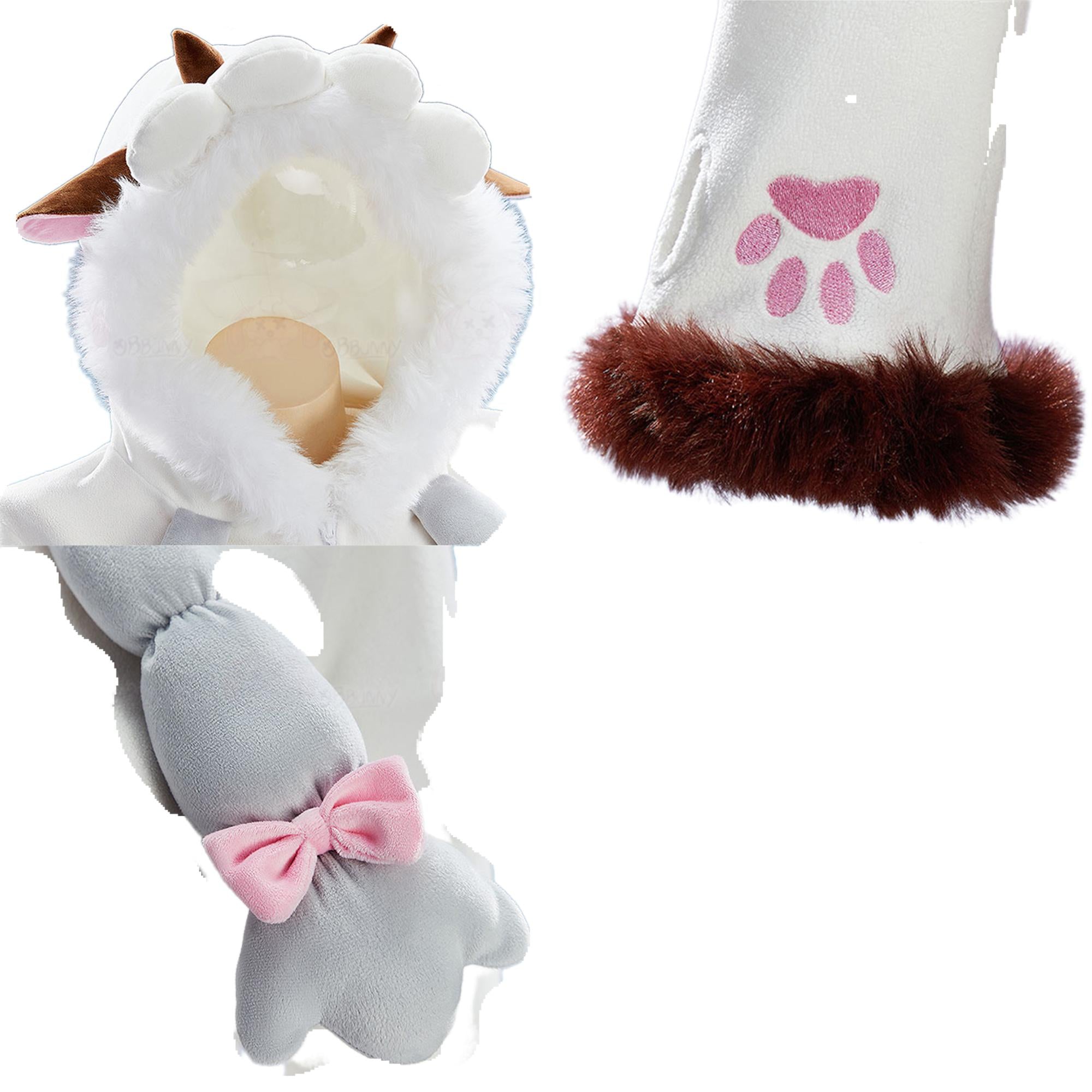 Official Pokémon Wooloo Cute Plush Home Cosplay Onesie Jumpsuit for Women - Halloweez